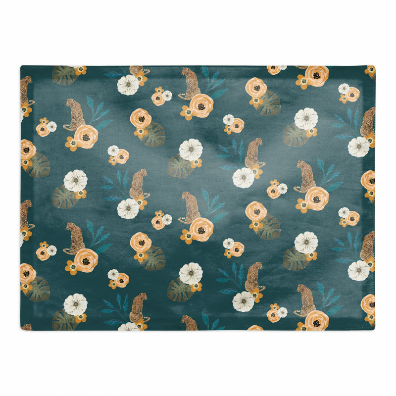Napperon Tropical, Bleu sarcelle
