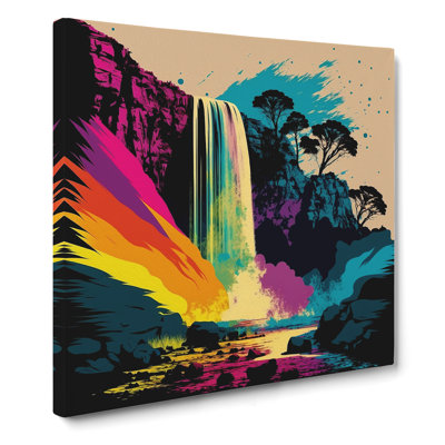 Waterfall Pop No.1 - Wrapped Canvas - Framed Print