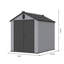 Remise de rangement pour outils 6X8ft - Noir + Gris Contenant utilitaire 6 * 8Ft avec toit en plastique imperméable