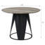 Table de salle à manger ronde, chêne antique et finition noire