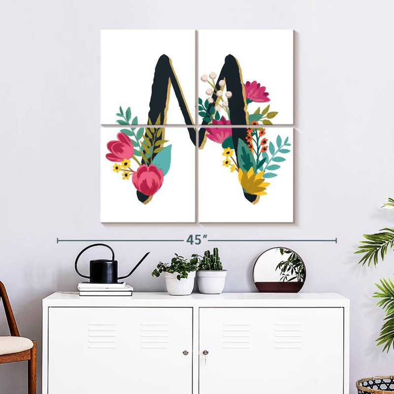 Keiri Romantic Luxe Monogram M Black, 32" H x 32" W