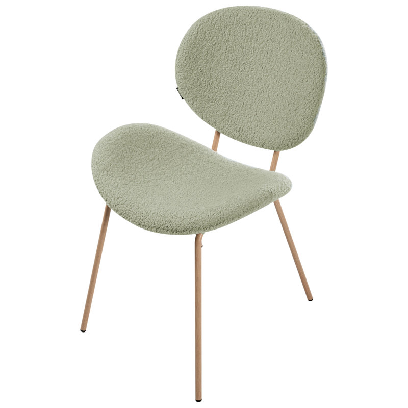 Luana 42cm H Upholstered Metal Upholstered Back Side Chair, Light Green