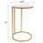 Lonan C Shape Metal Frame End Table with Marble Top