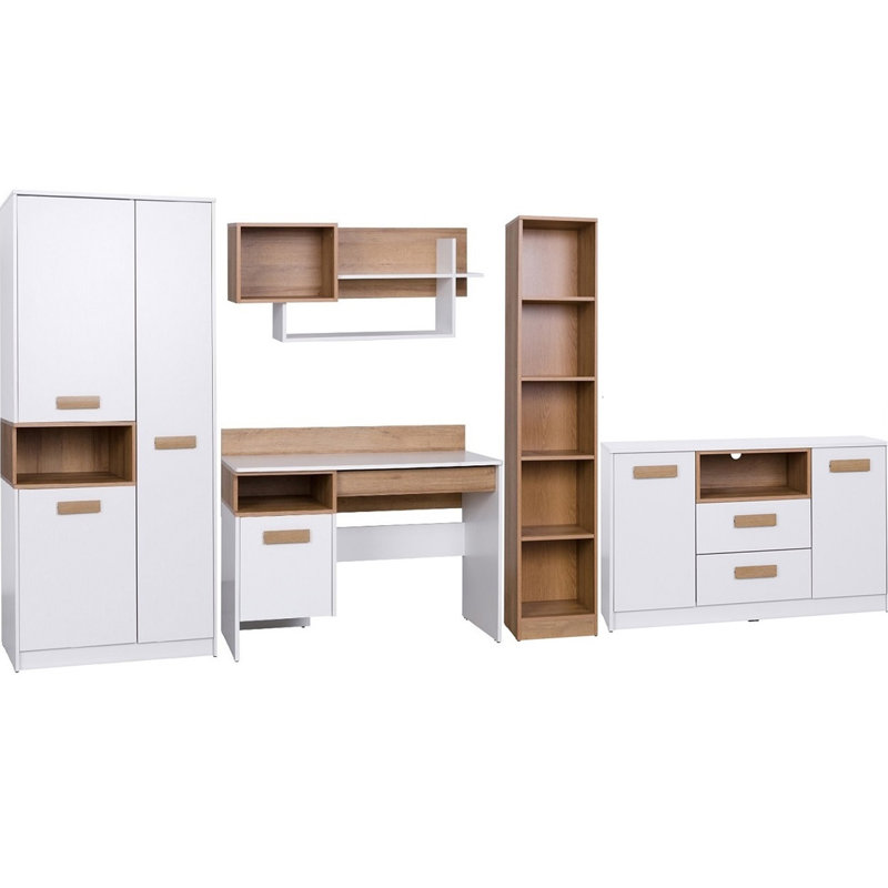Marmex 2 Drawer Chest, White/Riviera Oak