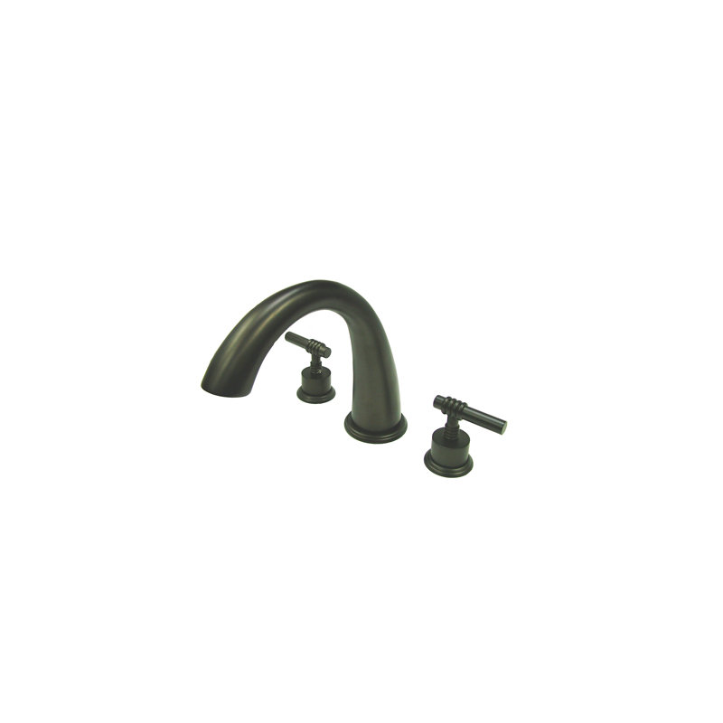 Double Handle Deck Mounted Roman Tub Faucet, Oil Rubbed Bronze