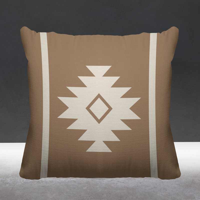 Coussin décoratif intérieur / extérieur Wapi Southwestern, L 17 po x H 17 po, Beige