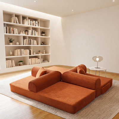 Canapé à compression de 78,8 po, canapé-lit convertible au sol avec support pour dossier, canapé-lit modulaire pour la chambre à coucher du salon