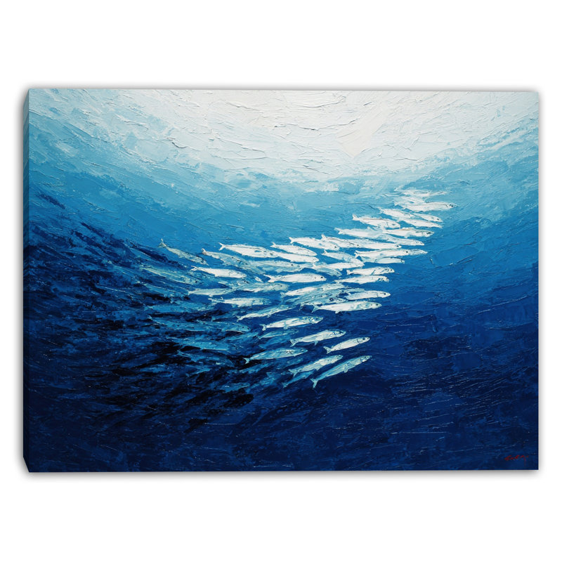Silver School Current Wrapped Canvas Wall Art