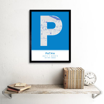 Patna City Map Patna India City Map - Single Picture Frame Typography