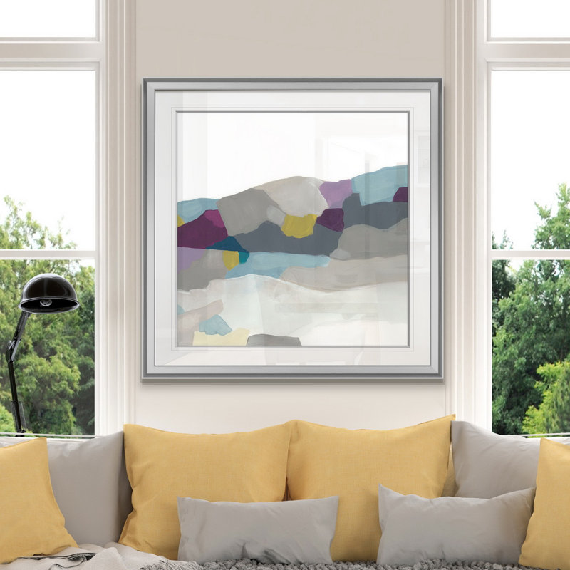 « valley prism i », peinture, H 16 po x l 16 po x P 1,5 po, Encadrement argenté