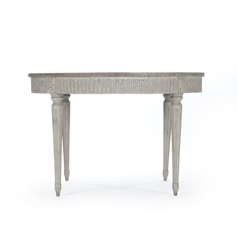 Martel Gray Wood and Marble Extendable Dining Table
