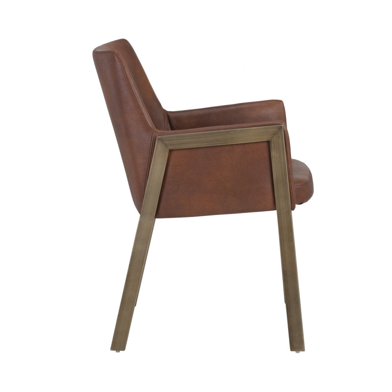 Bernadette Tufted Armchair, Bravo Cognac Faux Leather