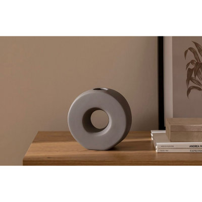 Élégant vase en céramique, couleur vison, 7,9 x 3,1 x 7,5 pouces | Fabrication 100% céramique, durable et élégante | Parfait pour la décoration intérieure, les centres de table et les cadeaux | Idéal pour les fleurs et les arrangements décoratifs