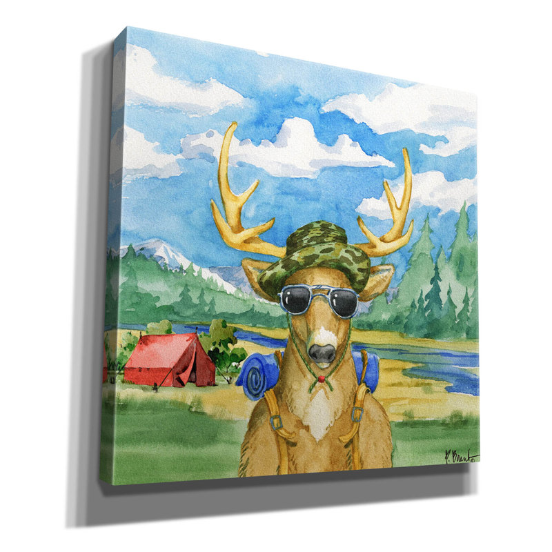 Art mural sur toile Trinx «Happy Camper I» par Paul Brent, H 12 po x l 12 po x P 0,75 po