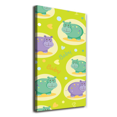 Hippos - Wrapped Canvas Print
