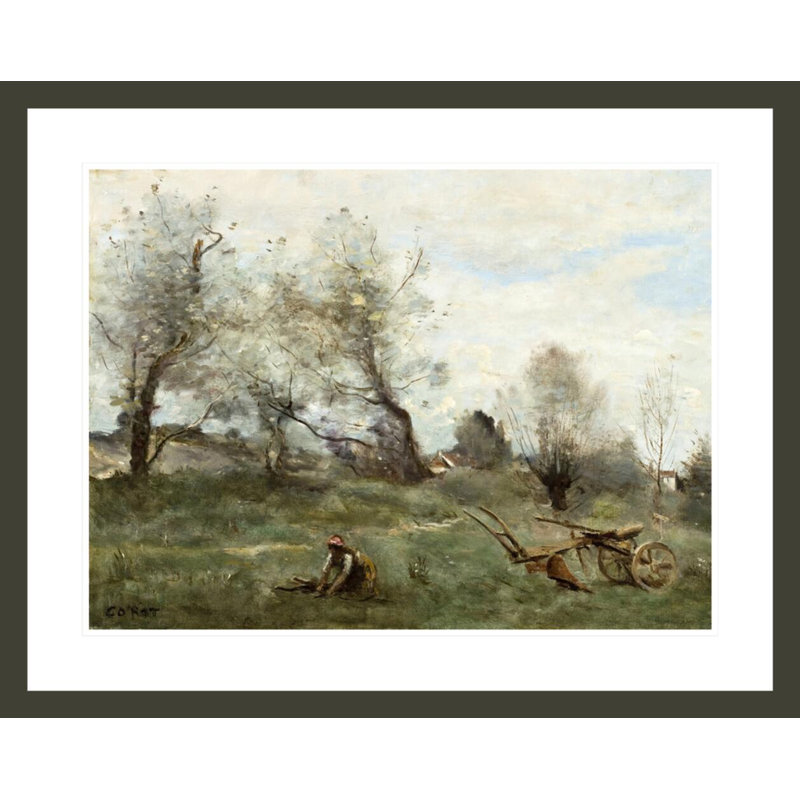 La Charrue par Jean-Baptiste-Camille Corot, H 23,48 po x l 29,5 po