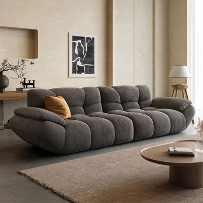 Modern and simple suede straight-row sofa