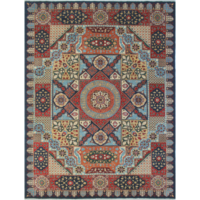 Tapis de zone one-of-kind noué la blue 10 pi 1 x 13 pi 10 laine Altom