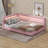 Upholstered Daybed With Storage Headboard, L-Shaped Corner Bed Frame With Charging Station & LED Lighting-124429128-124429131