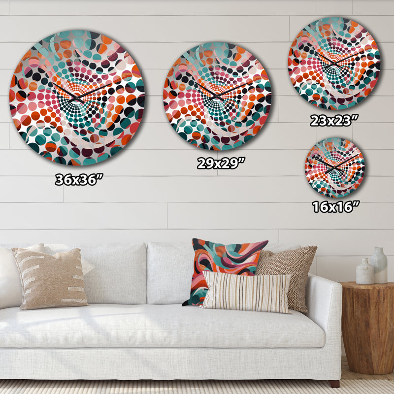 Horloge murale Tink - Abstract Mid-Century, Médium