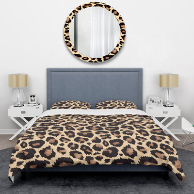 Brown/Beige Microfiber 3 Piece Duvet Cover Set