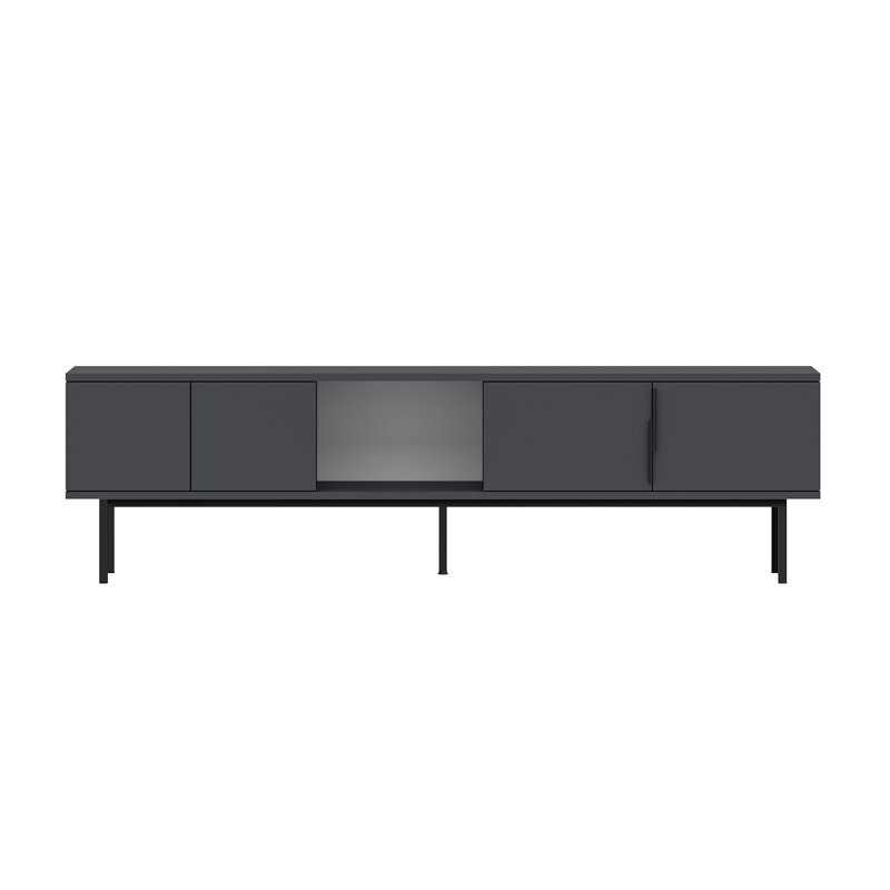 Meuble télé moderne de 70,9 po x 19,7 po x 11,6 po | 100% panneau de particules enduit de mélamine, épaisseur: 0,7 pouce | Conception robuste avec pieds de 7,9 pouces de hauteur, idéal pour le salon et les espaces de divertissement