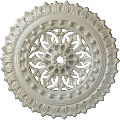 Plafonnier médaillon Endurathane Sellek, DO 18 1/2 po x P 7/8 po x P 1 1/2 po (convient aux auvents jusqu'à 1 1/8 po) Peint à la main avec finition craquelée d'hamamélis