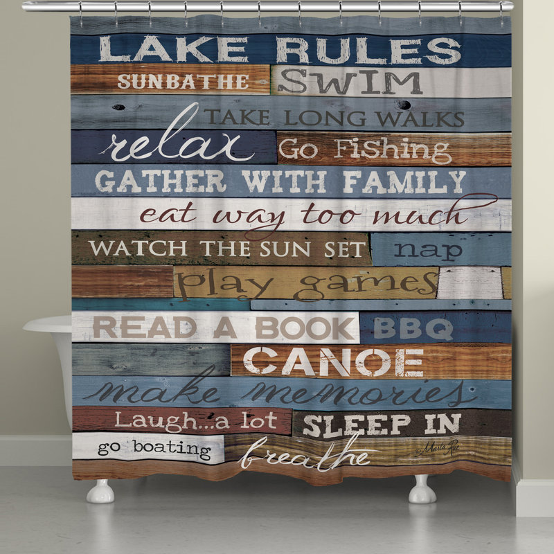 Rideau de douche Macédoine Lake Rules par Laural Home