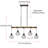 5-lamp matte black adjustable iron pendant light