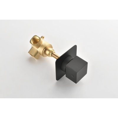 3/4" Cast Metal Shower Flow Regulating Controller Adjuster Valve - Matt Black, Brass, Extra High Flow, With Adjustable Handle For Precise Control