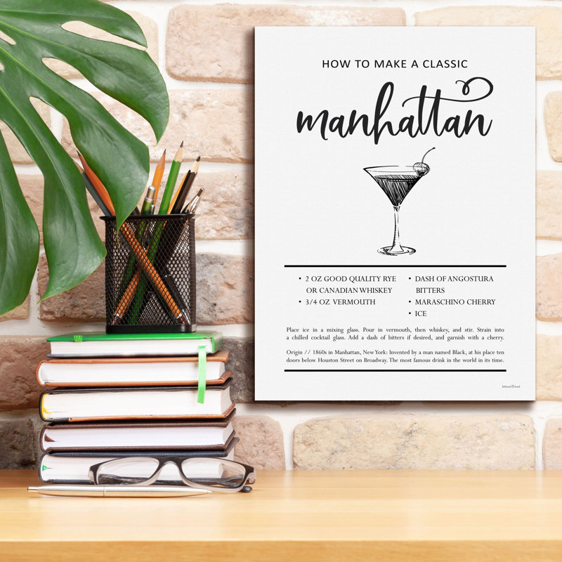  'Manhattan' by Lettered & Lined Canvas Wall Art, 12" x 16"