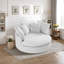 Fauteuil d'appoint pivotant surdimensionné de 59 po Leno - Revêtement moelleux, conception de salon moderne-105268602