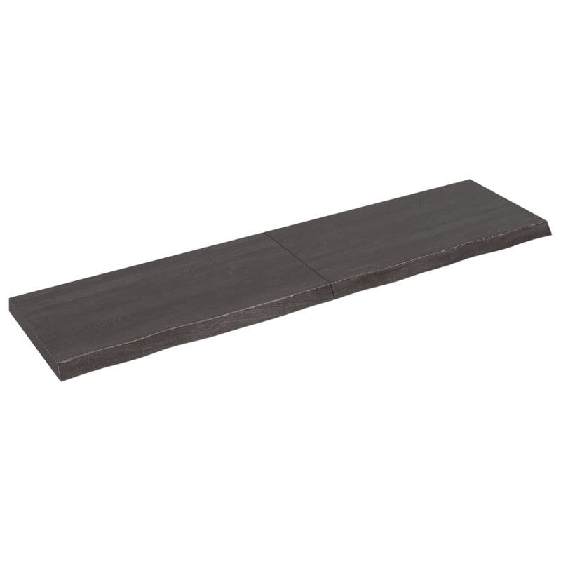 Avryl 200cm Solid Wood Bathroom Vanity Top, Dark Brown