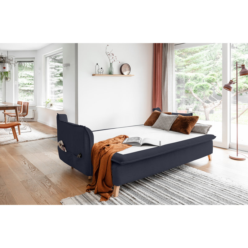 Charming Charlie 3 Seater Sofa Bed, Dark Grey Linen