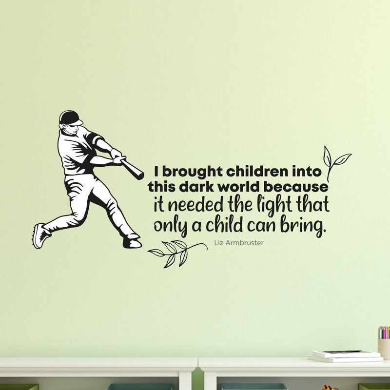 Décalcomanie murale Dark World Baseball Sports, H 20 po x l 40 po x P 0,05 po