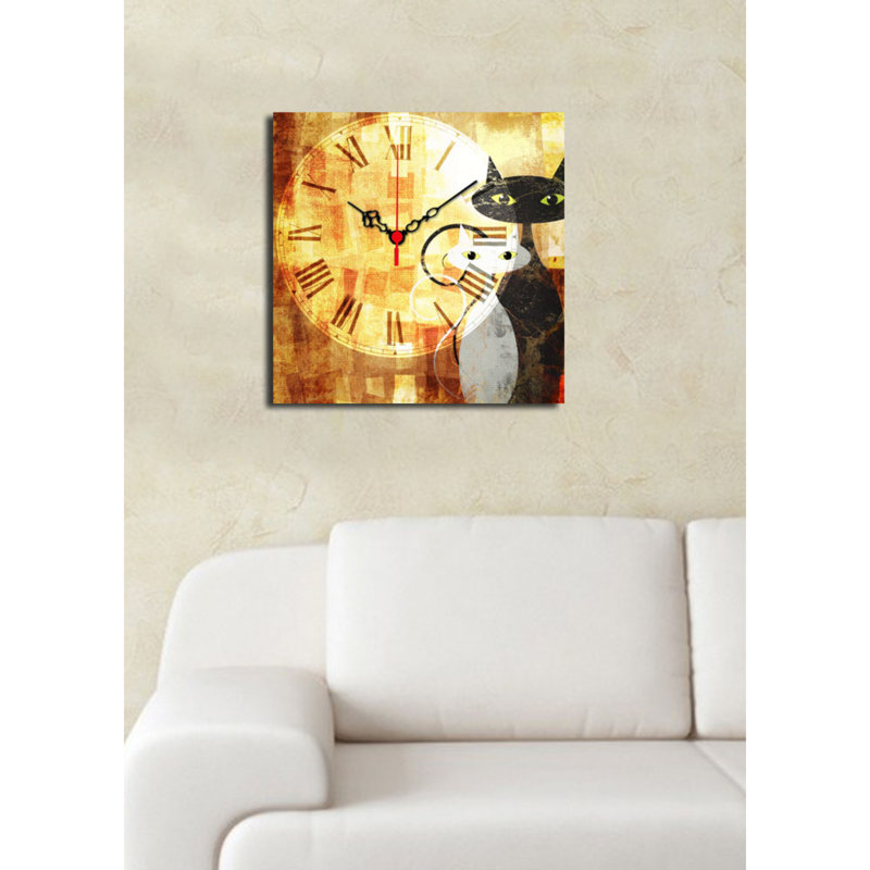Horloge murale élégante en toile 11 po x 11 po | 100% toile de suède, cadre 100% bois (épaisseur: 1,2 po) | Parfait pour la décoration intérieure, le salon, le bureau, le style intemporel et la fonctionnalité