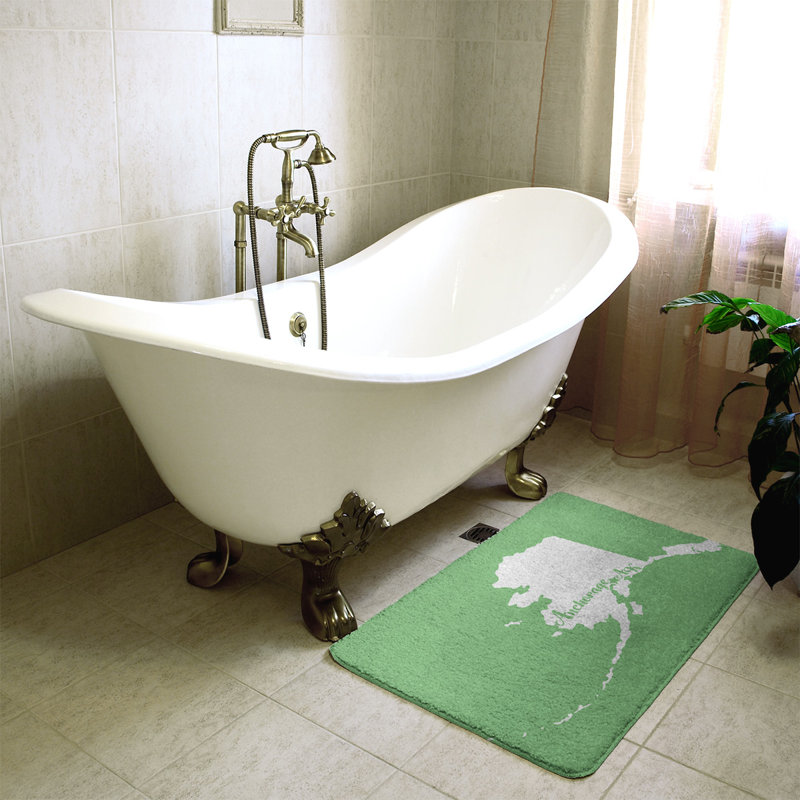 Tapis pour salle de bain ancrage alaska, l 21 po x L 34 po, Vert, Anchorage, Alaska
