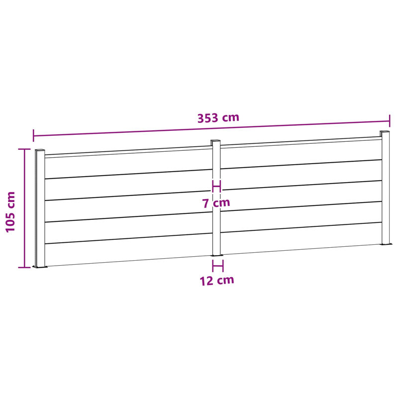 105 cm H x 353 cm W Aluminium Fencing Kits Fencing with 2 Panel(s) Included