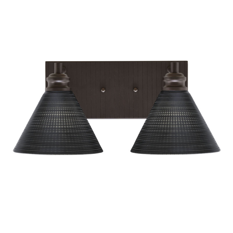 Éclairage pour meuble-lavabo à 2 lumières Jarred, Noir, Nickel brossé