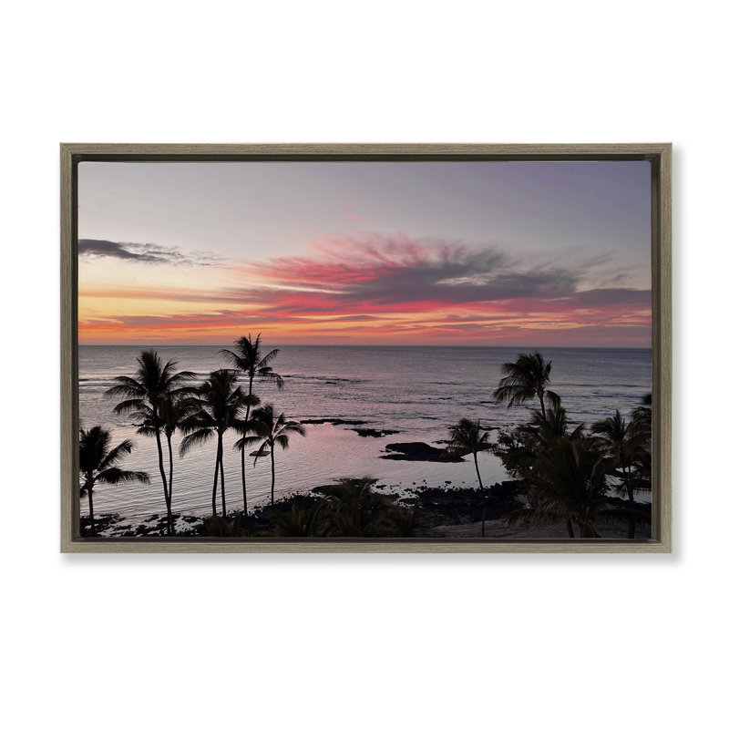 Toile flottante encadrée «Fierce Sunset View» par Kathy Mansfield, Cadre flottant orme Montalcino, H 17 po x l 25 po