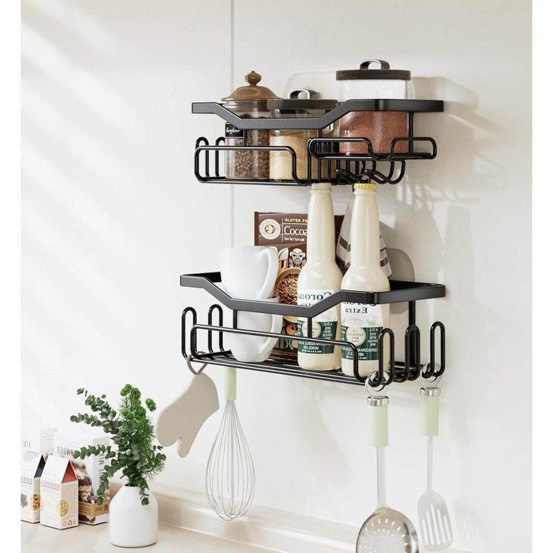Wall Mounted Required Shower Caddy, Black