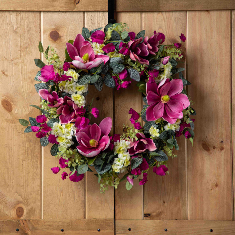 Couronne de porte Real Summer Ombre, Bornéo suspendu, Petunia, H 26 po x l 26 po x P 6 po
