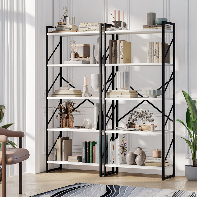 Milliner 62.2'' H X 23.6'' W Etagere Bookcase, Black/White