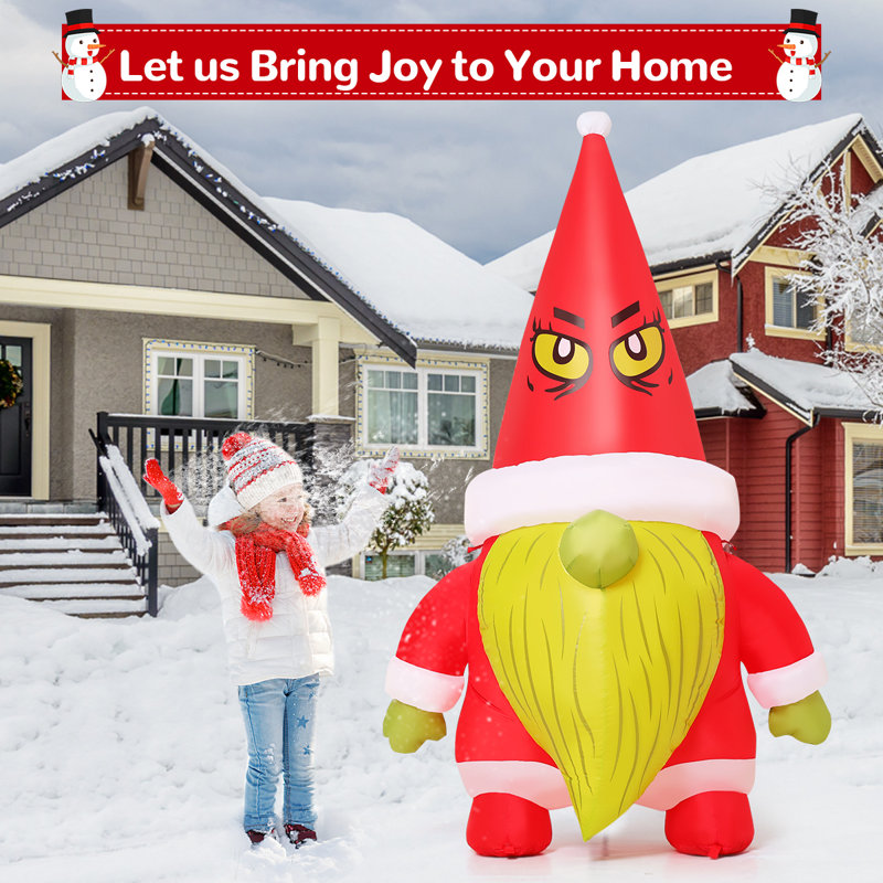 Gnome gonflable de Noël 6 pi avec lumières DEL intégrées GOOSH