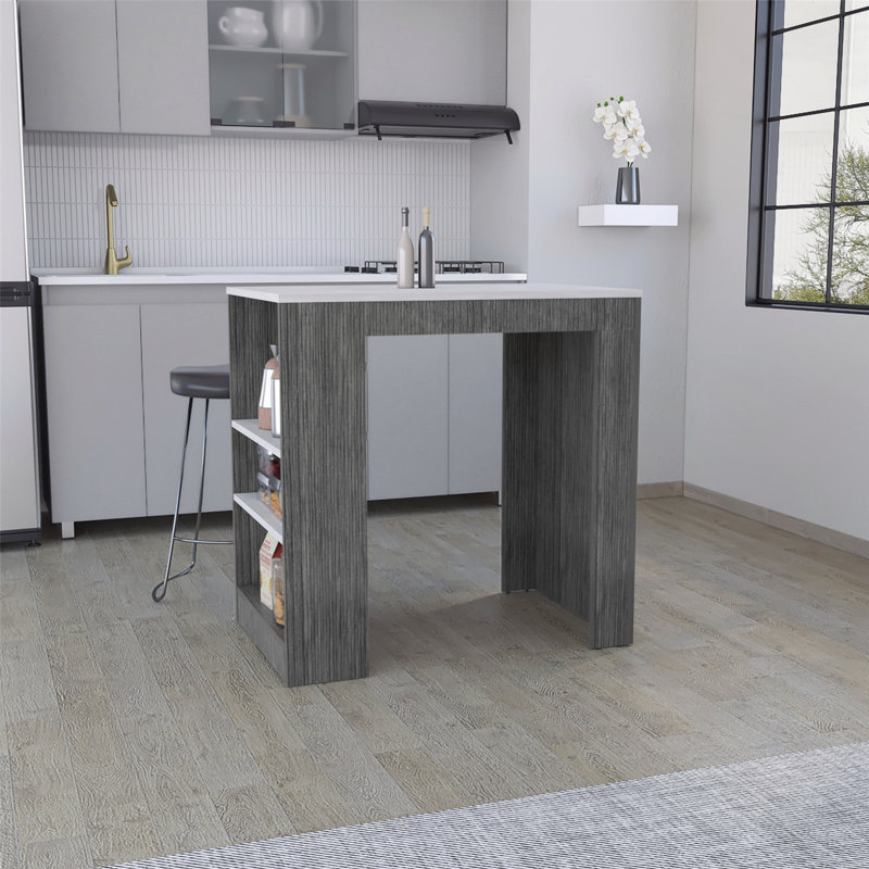 Îlot de cuisine polyvalent avec tablettes abondantes pour une expérience de cuisson améliorée, Noir