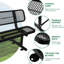 Banc d'extérieur noir de 6 pieds avec banc en acier et de haute qualité, siège confortable pour socialiser, placement adaptable, look moderne, profondeur 72 po, largeur 23,2 po, hauteur 32,5 po, poids de 86 lb aux éléments,