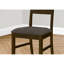 Chaise de salle à manger, hauteur 37 po, ensemble de 2, rembourrée, latérale, salle à manger, cuisine, bois massif brun, tissu brun, transitionnel