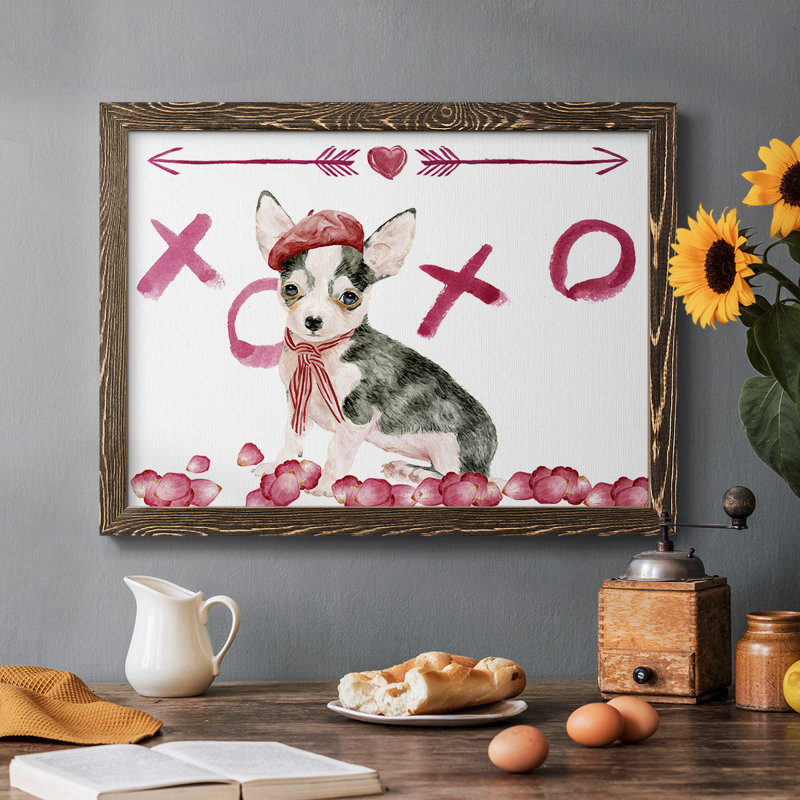 Chiot Valentine Collection A, Noyer, H 28 po x l 42 po x P 1,5 po