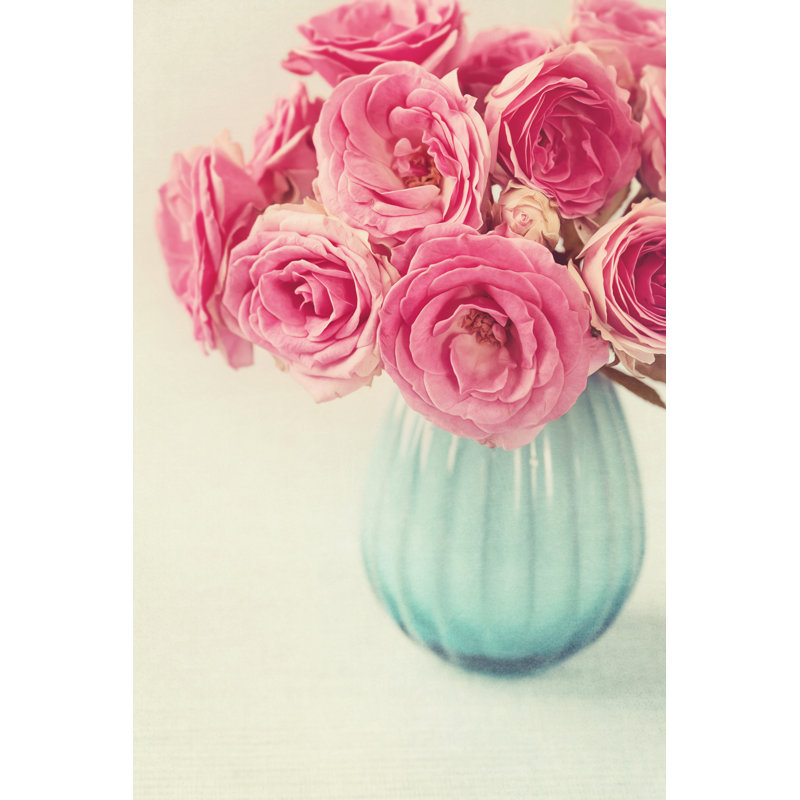 Fleurs roses - Photographie sur toile tendue, H 18 po x l 12 po