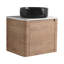 Meuble-lavabo de 24 po, lavabo d'art en céramique, pierre plate blanche, meuble-lavabo à bords arrondis, design, porte à fermeture en douceur, ouverture confortable